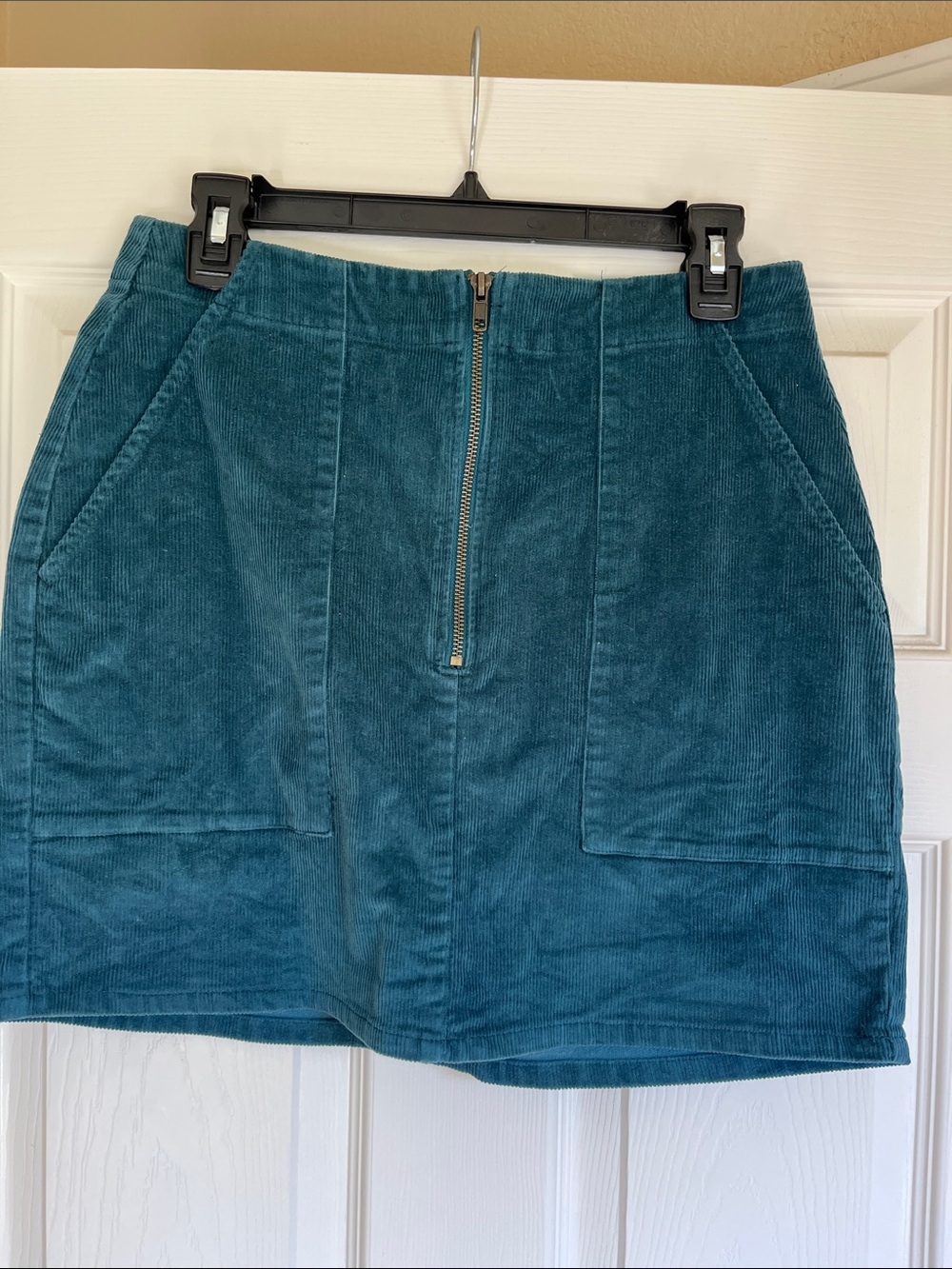 wild fable Teal Corduroy Mini Skirt with Front Zip